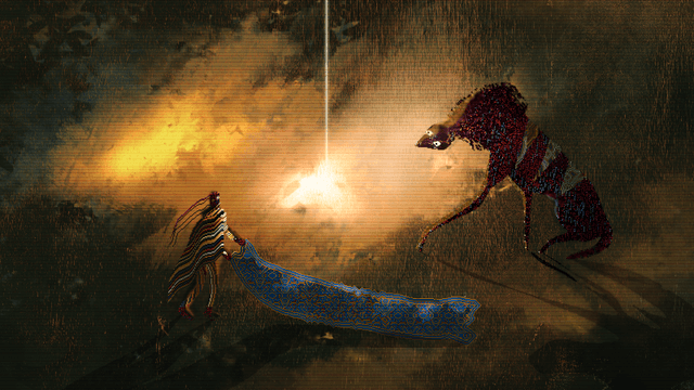 A carpet merchant finds a intriguing costumer at the center of the world