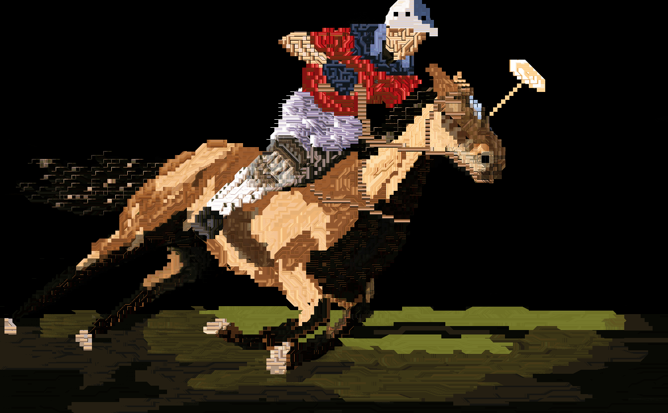 “The horse who gallops on the Polo field while the jockey focuses on his objective, ready to reach it !” by digital artist Ugo Digi. “The horse who gallops on the Polo field while the jockey focuses on his objective, ready to reach it !” by digital artist Ugo Digi.